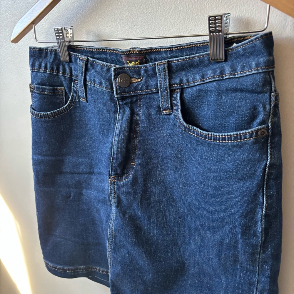 Lee Dark Blue Denim Mini Skirt - Picture 2 of 9